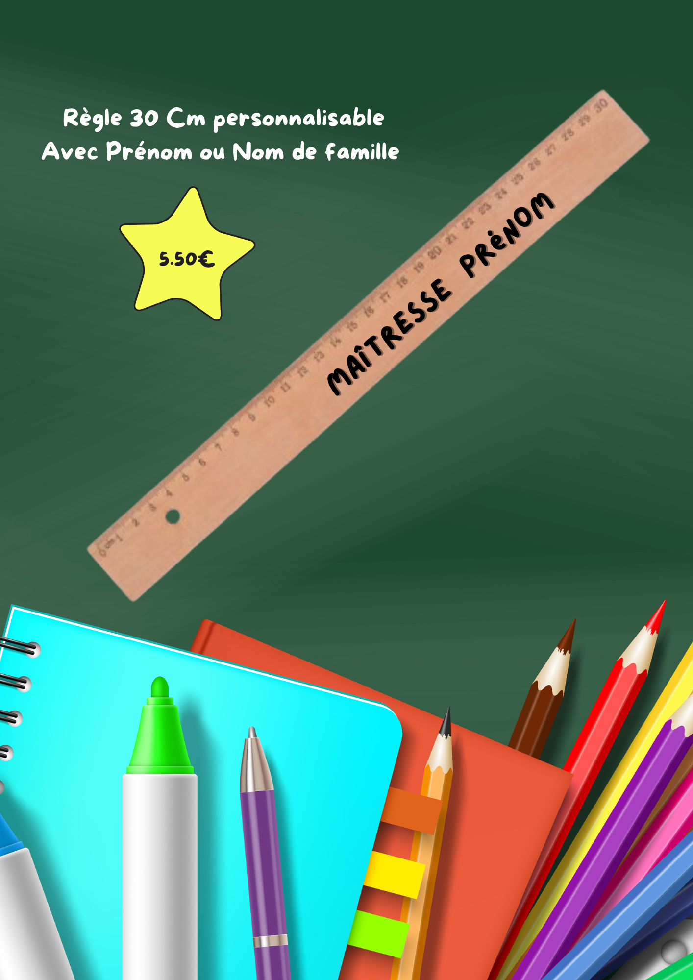 Règle d'école personnalisable