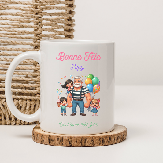 Mug personnage bonne fête papy